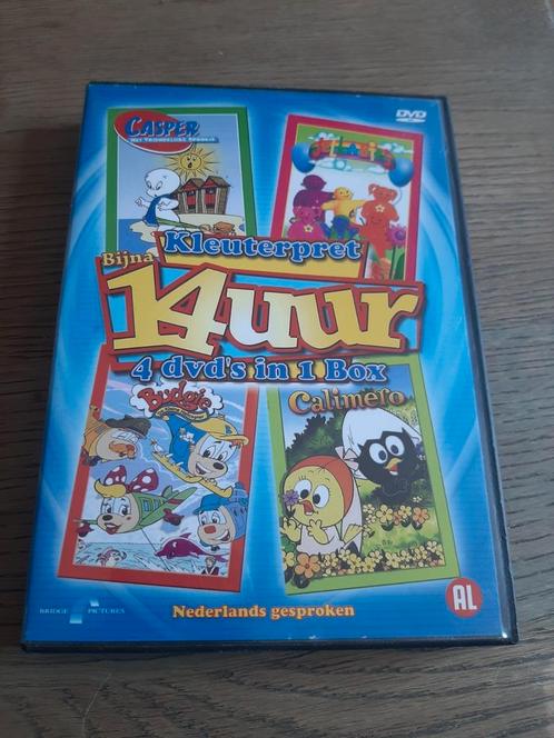 14 uur Kleuterpret Calimero, Budgie, Casper, Jellabies, Cd's en Dvd's, Dvd's | Tekenfilms en Animatie, Zo goed als nieuw, Europees