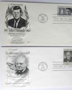 2 FDC's USA  Churchill en J.F. Kennedy, Verzenden, Gestempeld