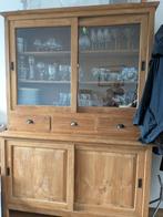 Vitrine kast hout, Huis en Inrichting, Kasten | Vitrinekasten, Ophalen, 100 tot 150 cm, 200 cm of meer, Eikenhout