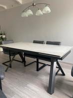 XOON marmer look 180(+60)x90cm uitschuiftafel, Zo goed als nieuw, Vijf personen of meer, 150 tot 200 cm, Rechthoekig