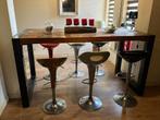 6 verstelbare barkrukken met grote tafel, Huis en Inrichting, 60 tot 90 cm, 5 krukken of meer, Gebruikt, Ophalen