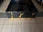 Moderne Zwarte Salontafel met Gouden details, Ophalen, Marlons, 100 tot 150 cm, Marlonsmeubels@hotmail.com