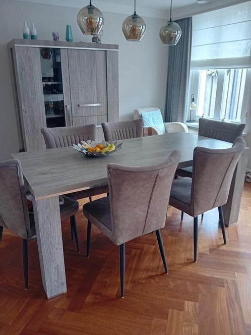 Eethoek met 6 stoelen, Huis en Inrichting, Complete eetkamers, Gebruikt, 4 tot 6 stoelen, Ophalen