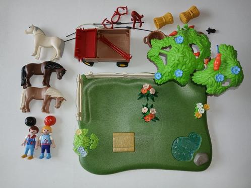 Playmobil 5457 Ponyweide met hooiwagen, Kinderen en Baby's, Speelgoed | Playmobil, Zo goed als nieuw, Complete set, Ophalen of Verzenden
