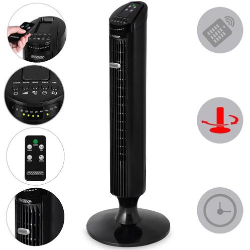 Draaiende ventilator, toren ventilator, zwart, Witgoed en Apparatuur, Ventilatoren, Nieuw, Torenventilator, Ventilator met afstandsbediening