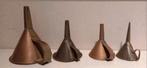 4 koperen trechters vintage 8cm 6cm 5cm 4cm, Ophalen
