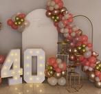 Ballondecoratie - partystyling  - lichtcijfers - backdrop, Ophalen of Verzenden, Nieuw, Overige