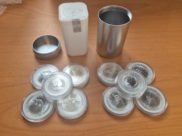 10 x 1 oz Australian Silver Kangaroo 2021 - 2022. Zilver. beschikbaar voor biedingen