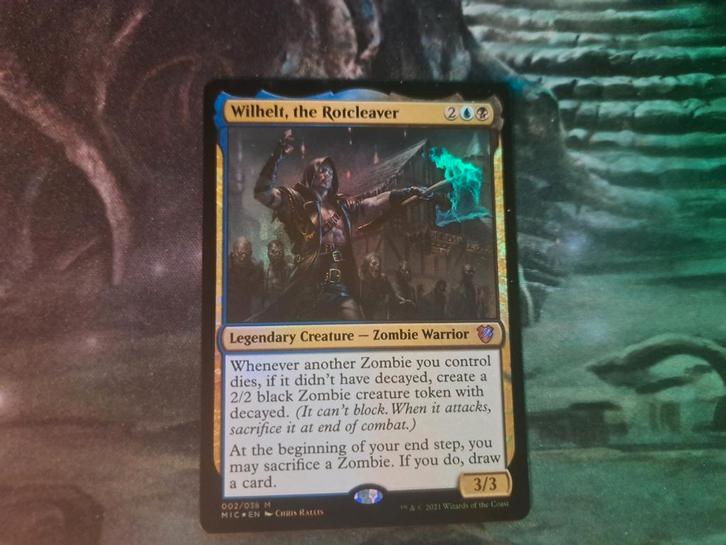 Wilhelt the Rotcleaver FOIL, Hobby en Vrije tijd, Verzamelkaartspellen | Magic the Gathering, Zo goed als nieuw, Foil, Ophalen of Verzenden