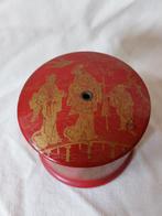 Brocante papier mache kluwenhouder Chinees decor rood goud, Antiek en Kunst, Ophalen of Verzenden, Doosje Chinees