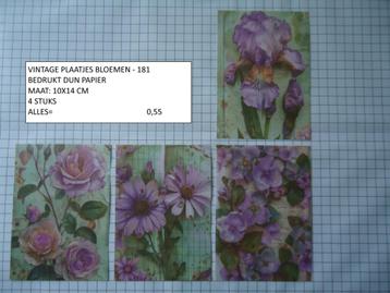 ⚠️nu 0,40: vintage plaatjes bloemen 181 ( alleen verzenden beschikbaar voor biedingen