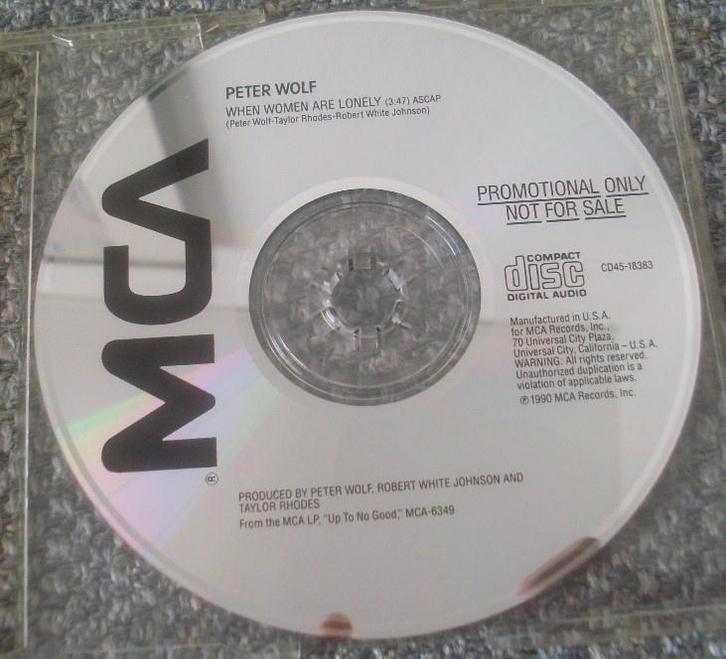 Peter Wolf - When Women Are Lonely (CDs PROMO J. Geils Band, Cd's en Dvd's, Cd Singles, Zo goed als nieuw, Rock en Metal, 1 single