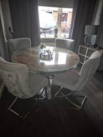 Eric kuster eetkamerstoelen 4 stuks lichtgrijs, Huis en Inrichting, Stoelen, Ophalen, Zo goed als nieuw, Grijs