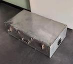 Vintage (retro) industriële metalen koffer met sleutel, Ophalen of Verzenden, Gebruikt, Minder dan 50 cm, Minder dan 50 cm