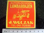 sticker autorijschool lombardijen J. Wolzak logo, Verzenden, Zo goed als nieuw, Bedrijf of Vereniging