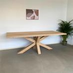 Massief eiken boomstamtafel 180/200/220/240/260/280/300cm, Vijf personen of meer, Overige vormen, Eikenhout, Robuust