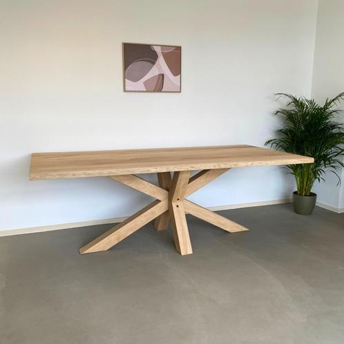 Massief eiken boomstamtafel 180/200/220/240/260/280/300cm, Huis en Inrichting, Tafels | Eettafels, Nieuw, 50 tot 100 cm, 200 cm of meer