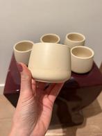 Set van 6 keramieken mokken – crème kleur, Huis en Inrichting, Keuken | Servies, Ophalen of Verzenden, Zo goed als nieuw, Overige stijlen