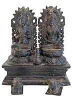 Nepalese bronzen set van Shiva en Parvati