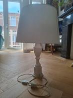 Tafellamp met marmeren voet, Huis en Inrichting, Lampen | Tafellampen, Ophalen, Gebruikt, 50 tot 75 cm, Stof