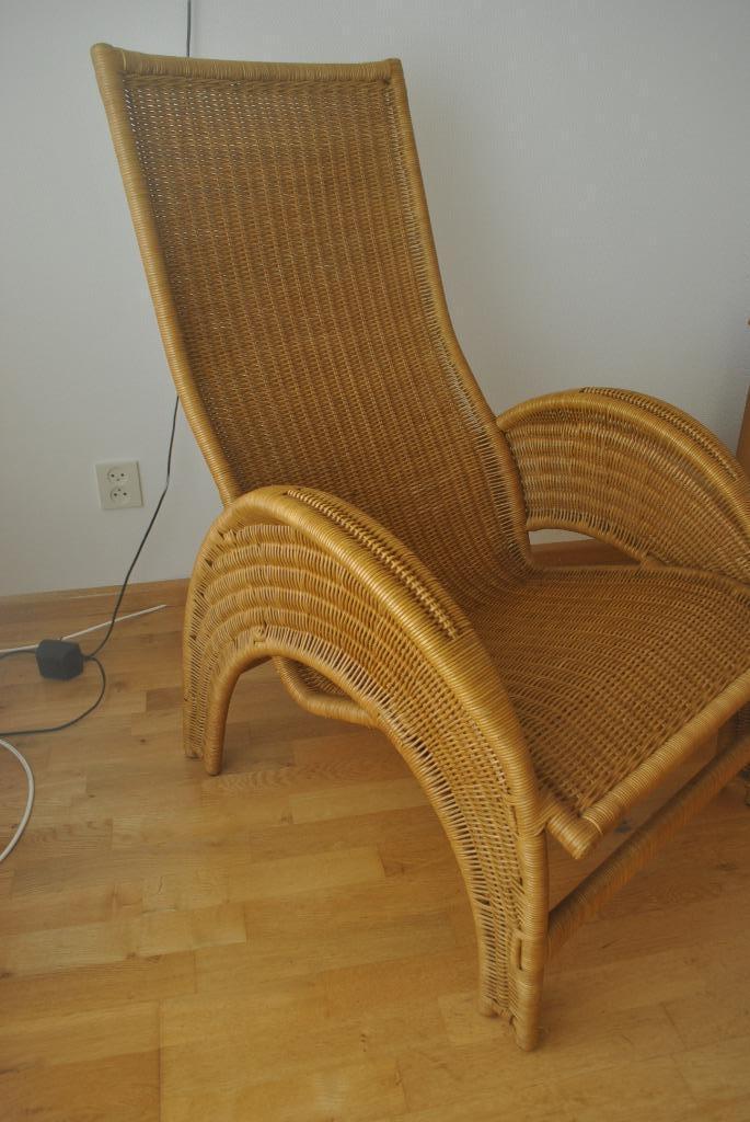 Fauteuil, vintage, rotan, Verzamelen, Retro, Huis en Inrichting, Ophalen
