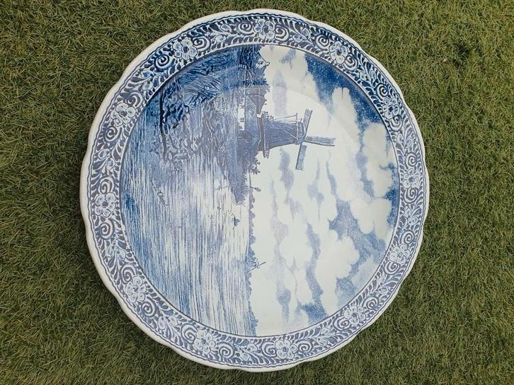 Delfts Blauw groot Wandbord Boch België, Antiek en Kunst, Antiek | Wandborden en Tegels, Ophalen