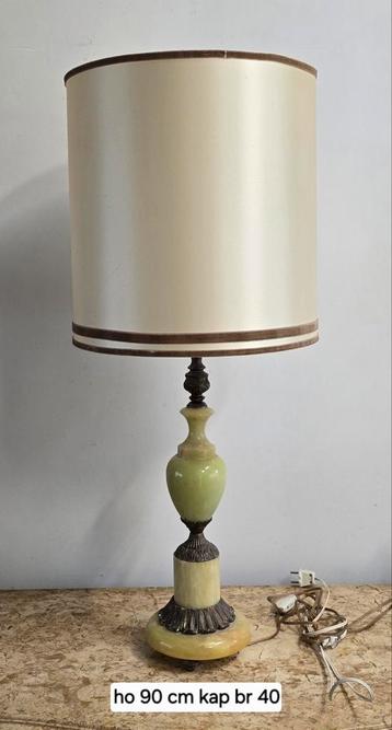 Vintage Groene Marmeren Tafellamp beschikbaar voor biedingen