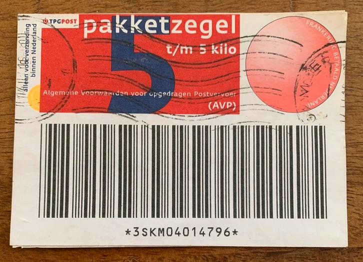 Pakketzegel t.m. 5 kilo Gestempeld, Postzegels en Munten, Postzegels | Nederland, Gestempeld, Verzenden