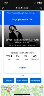 SOMBR AFAS LIVE AMSTERDAM 2 MAART 2026, Tickets en Kaartjes, Twee personen, Maart