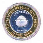 Las Vegas 10 Dollar Gaming Token Zilver Hilton, Postzegels en Munten, Ophalen of Verzenden, Zilver, Buitenland