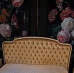 Antiek barok bed, Tweepersoons, Zo goed als nieuw, Hout, 140 cm