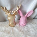 2 x wandhaakje deurknop gouden hert en roze konijn 1901, -, -, Ophalen of Verzenden, Zo goed als nieuw