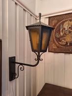Ijzeren lantaarn, Tuin en Terras, Buitenverlichting, Gebruikt, Wandlamp, Ophalen of Verzenden, Netvoeding
