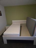 keurig 2 persoons bed met M Line matrassen - auping bodems, Ophalen, Gebruikt, Wit, Tweepersoons