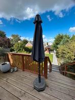 Gratis ophalen Parasol antraciet rond 260 incl voet, Ophalen, Gebruikt, Kantelbaar, 2 tot 3 meter