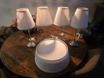 4 Dressoir lampen  1 Plafondlamp, Wit Pliche, Zilver, Arstid, Ophalen, Gebruikt, Stof, Modern
