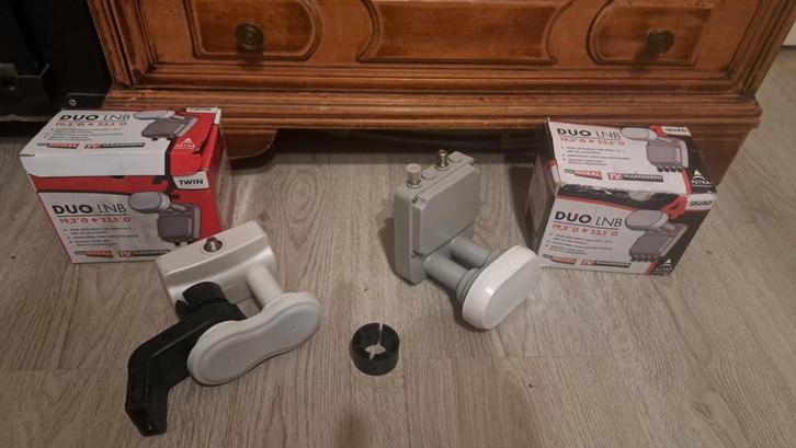Te koop 2 sets schotel ontvangers duo lnb nieuw in doos, Audio, Tv en Foto, Schotelantennes, Nieuw, Overige merken, Ophalen of Verzenden