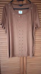 TE KOOP: Bruine top, suède-achtig (nieuw), Bruin, Maat 42/44 (L), Nieuw, Ophalen of Verzenden