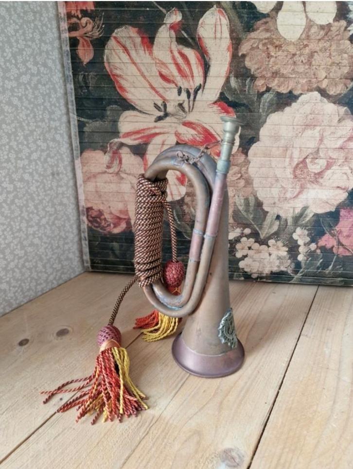 Oude koperen klaroen trompet, Antiek en Kunst, Antiek | Koper en Brons, Ophalen of Verzenden