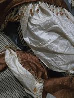 Luxe Gordijnen - Crème & Bruin, Huis en Inrichting, Klassiek, Ophalen of Verzenden, 200 cm of meer, Minder dan 100 cm