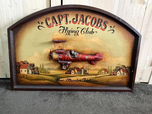 Wanddecoratiebord Capt. Jacobs Flying Club, Verzamelen, Beelden en Beeldjes, Gebruikt, Ophalen of Verzenden