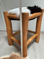 Te koop: krukje met geitenhuid-zitting, Ophalen, Gebruikt, Hout