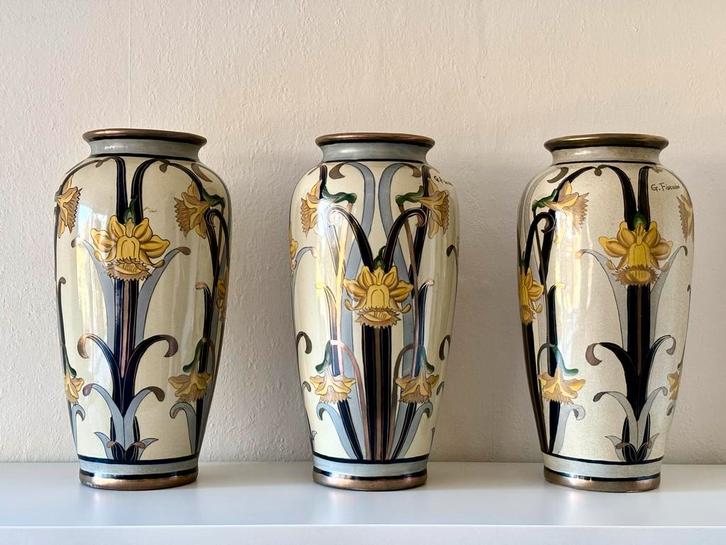 Prachtige G. Fieravino vazen - Art Nouveau/Jugenstil, Antiek en Kunst, Antiek | Vazen, Ophalen