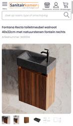 Fontana Recto toiletmeubel walnoot 40x22 natuursteen rechts, Huis en Inrichting, Badkamer | Badkamermeubels, Ophalen of Verzenden