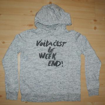 H&M l.o.g.g. Gemêleerde sweaterhoodie maat 170 met opdruk, m beschikbaar voor biedingen