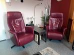 Twee donkerrode relax-fauteuils, Ophalen, Relax, Gebruikt, 75 tot 100 cm