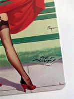 Retro Gil ELVGREN Pin Up girl Wet Paint ! metalen wandbord, Ophalen of Verzenden, Nieuw