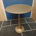 Mooie ronde goudkleurige bijzettafel 46,5B x 55,5H, Minder dan 55 cm, Metaal of Aluminium, Rond, Ophalen