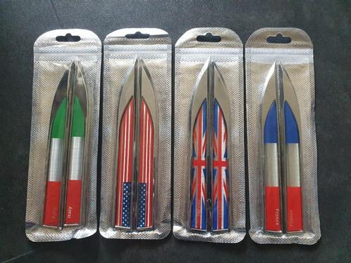 2x Chromen 3D sticker badge embleem Diverse landen vlag, Verzamelen, Stickers, Nieuw, Auto of Motor, Verzenden