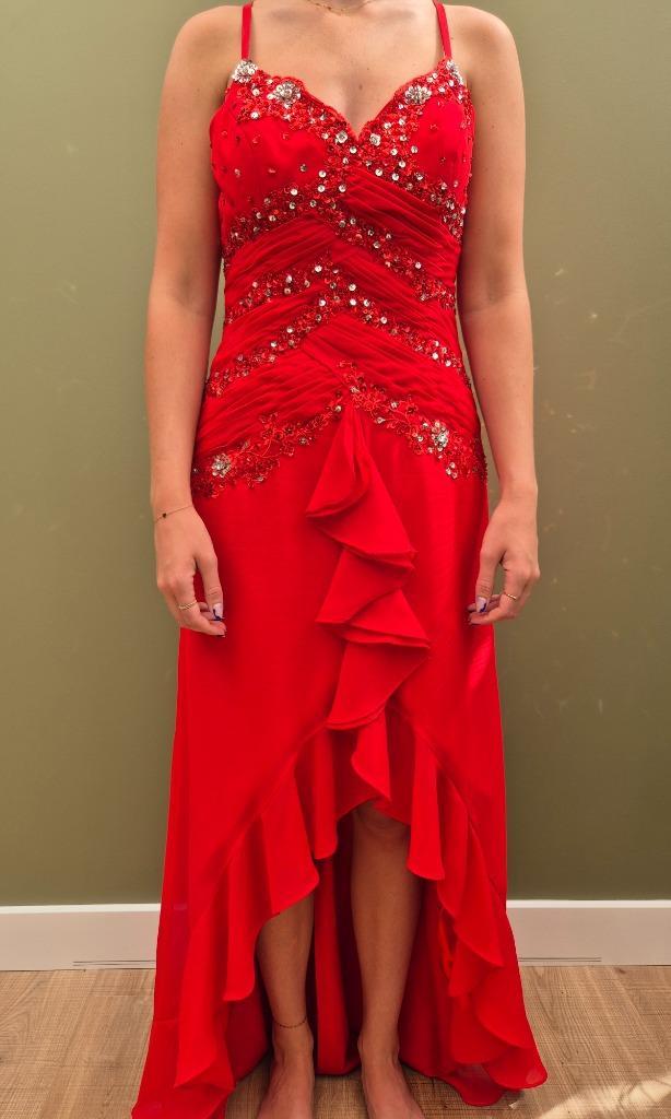 Galajurk/Gelegenheidsjurk Rood, Kleding | Dames, Gelegenheidskleding, Zo goed als nieuw, Galajurk, Maat 38/40 (M), Rood, Ophalen of Verzenden